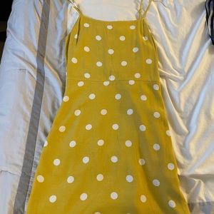 Aritzia Dresses | Wilfred Isabelle Yellow Polka Dot Dress | Poshmark
